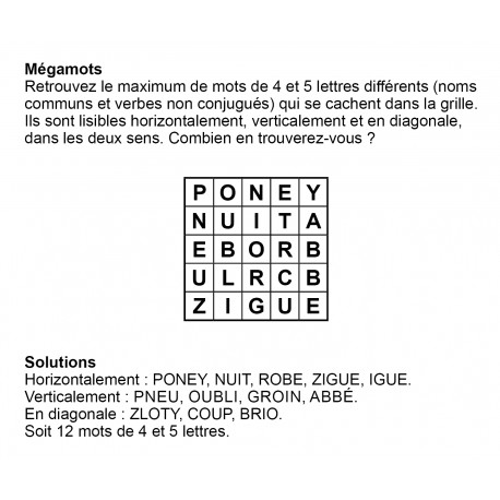Mégamots 5x5 n° 1