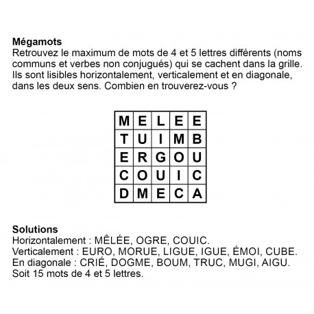 Mégamots 5x5 n° 6