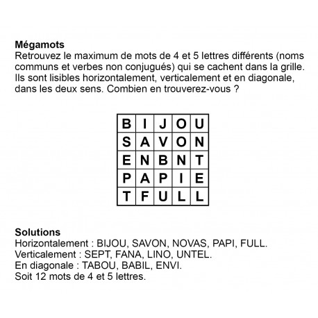 Mégamots 5x5 n° 10