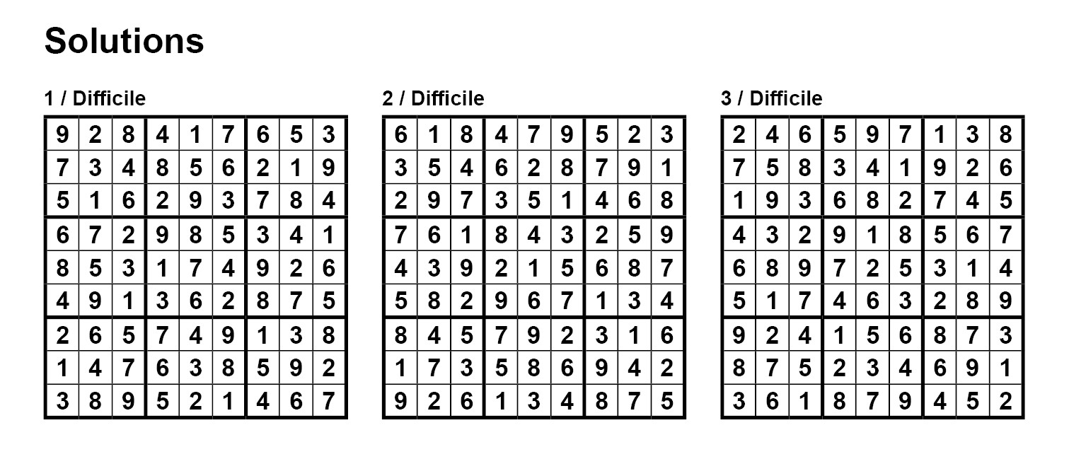 Pack N 4 De 3 Grilles De Sudoku 9x9 Niveau Difficile
