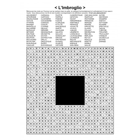 L'Imbroglio / Mots en zigzag / 30x30 / Grille n° 29 sur l'humour
